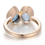 Oval and Pear Cut Lab Sapphire Toi et Moi Ring