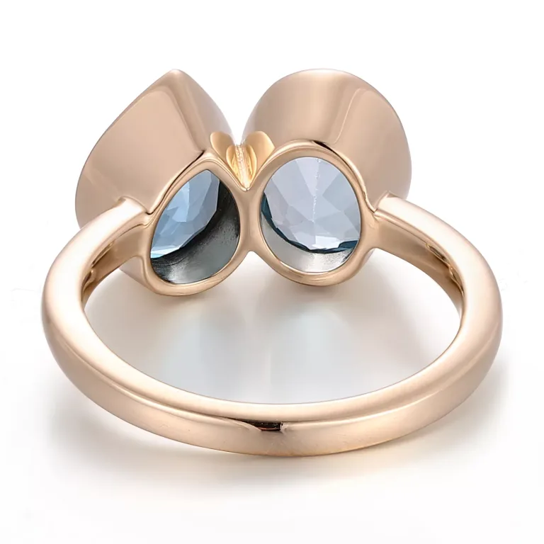 Oval and Pear Cut Lab Sapphire Toi et Moi Ring