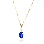 Oval Cut Blue Lab Gemstone Solitaire Charm (Pendant Only)