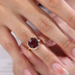 Classic Round Cut Lab Ruby Solitaire Ring
