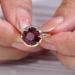 Classic Round Cut Lab Ruby Solitaire Ring