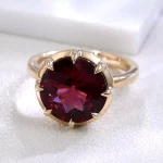 Classic Round Cut Lab Ruby Solitaire Ring