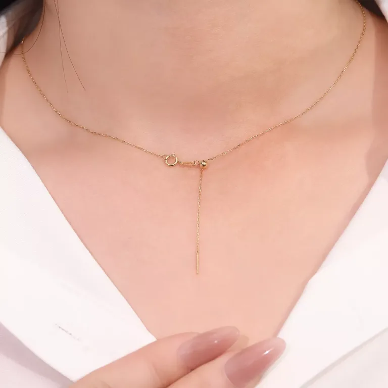 Adjustable Necklace Chain Sliding Ball Mechanism Versatile Layering Style