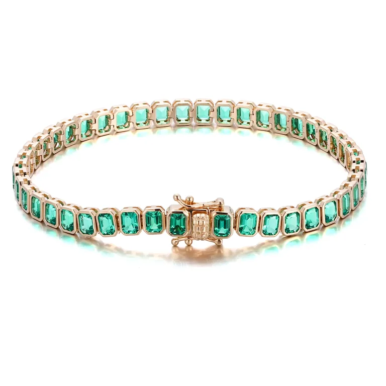 16CTW Classic Emerald Cut Lab Emerald Tennis Bracelet Design