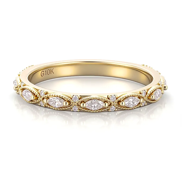 Elegant Marquise Cut Centerpiece with Round Moissanite Accent