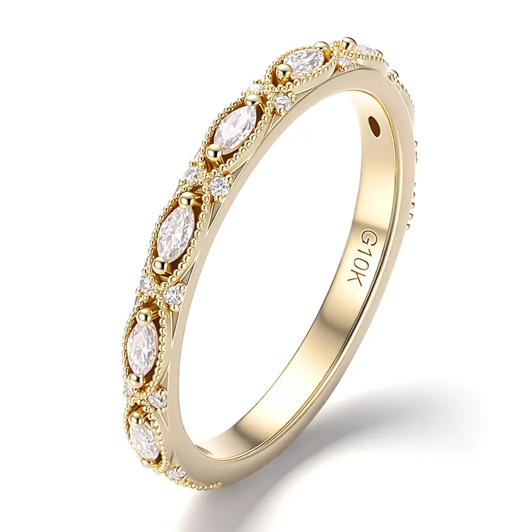 Elegant Marquise Cut Centerpiece with Round Moissanite Accent