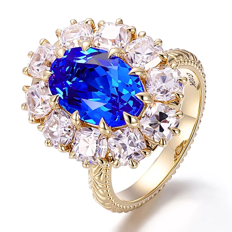 Dual Use Oval Lab Sapphire Pendant Necklace and Ring, Versatile Anniversary Jewelry