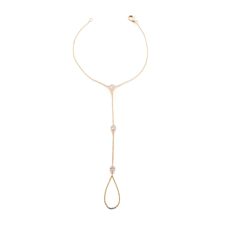 Elegant Pear Cut Lab Diamond Slave Bracelet with Delicate Chain
