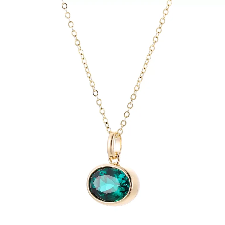 3CT Classic Oval Cut Lab Emerald Pendant Necklace Design