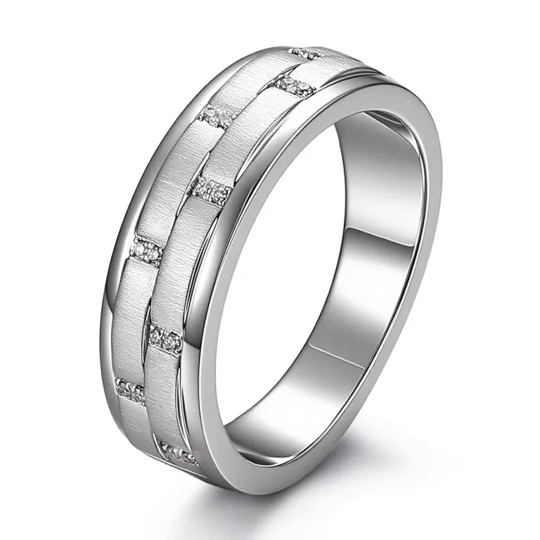 Sleek Men's Band Featuring A Sculptural Silhouette And Round Brilliant Cut Moissanite