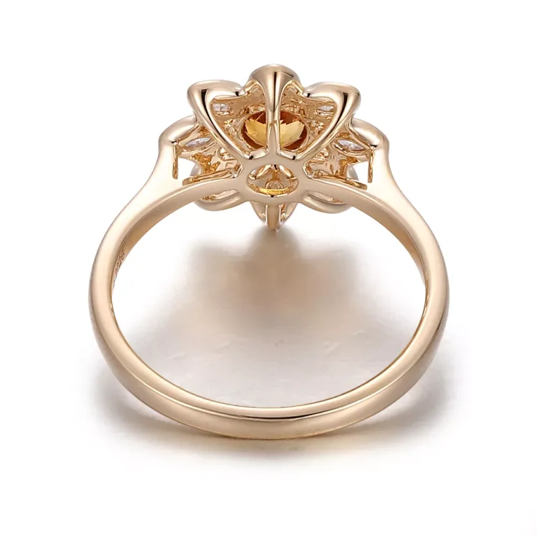 Three Stone Ring Featuring Oval And Marquise Cut Champagne And White Moissanite