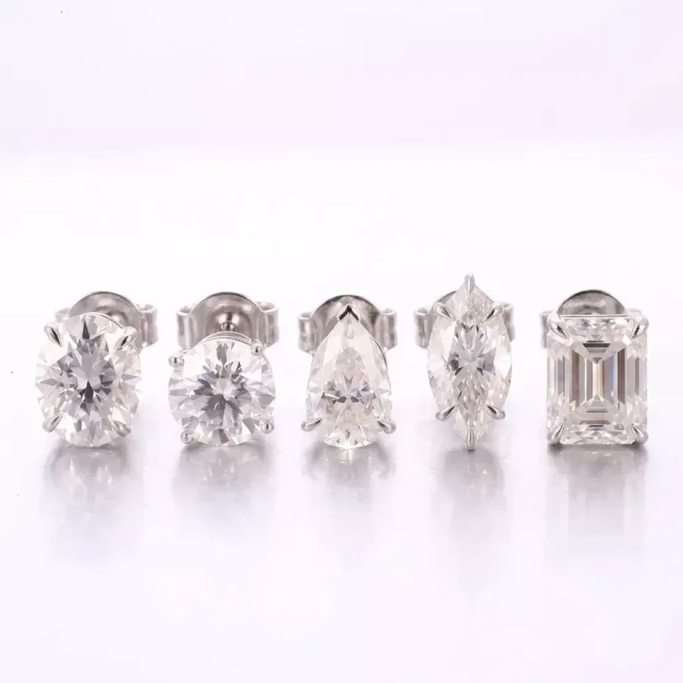 five 3ct stud earrings