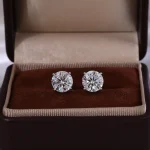 Diva 6ctw Moissanite/Lab diamond Stud Earrings - Image 3