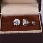 Diva 6ctw Moissanite/Lab diamond Stud Earrings - Image 4