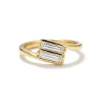 0.5ctw Baguette Toi Et Moi Ring - 10K / 14K / 18K Gold (Yellow / White / Rose) Moissanite / Color Lab Gemstone / Lab Diamond