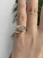 1CT Pear Snake Ring - 10K / 14K / 18K Gold (Yellow / White / Rose) lab diamond/moissanite/lab gemstone - Image 5