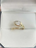 1CT Pear Snake Ring - 10K / 14K / 18K Gold (Yellow / White / Rose) lab diamond/moissanite/lab gemstone - Image 4