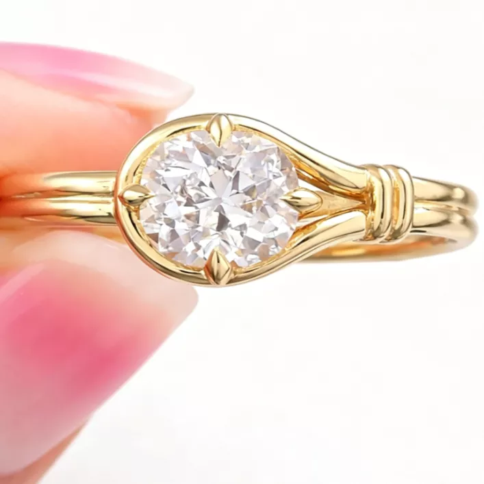 1ct OEC Cut Ring (211) 1ct OEC Cut Ring - 10K / 14K / 18K Gold (Yellow / White / Rose) Moissanite / Lab Gemstone / Lab Diamond - Image 1