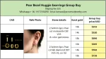 Pear Bezel Huggie Earrings - 10K / 14K / 18K Gold (Yellow / White / Rose) lab diamond/moissanite/color gemstones - Image 2