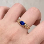 0.45ct Oval Cut Chunky Ring - 10K / 14K / 18K Gold (Yellow / White / Rose) lab diamond/moissanite/lab gemstone - Image 4