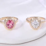 1.5ct Oval Candy Button Ring - 10K / 14K / 18K Gold (Yellow / White / Rose) lab diamond/moissanite/lab gemstone
