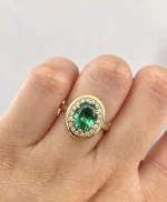 1.5ct Oval Candy Button Ring - 10K / 14K / 18K Gold (Yellow / White / Rose) lab diamond/moissanite/lab gemstone - Image 6
