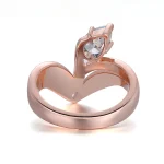 1ct Pear Cut lab gemstone/moissanite Curved Ring V Shaped Stacking Band - Image 7