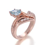 1ct Pear Cut lab gemstone/moissanite Curved Ring V Shaped Stacking Band - Image 3