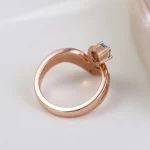 1ct Pear Cut lab gemstone/moissanite Curved Ring V Shaped Stacking Band - Image 8