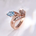 1ct Pear Cut lab gemstone/moissanite Curved Ring V Shaped Stacking Band - Image 5