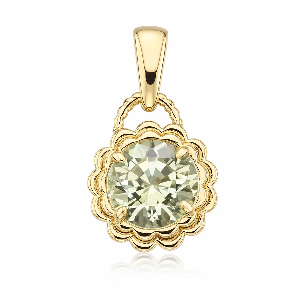 1ct Round Cut Flower Pendant (1) 1ct Round Cut Flower Pendant - 10K / 14K / 18K Gold (Yellow / White / Rose) lab diamond/moissanite/lab gemstone - Image 1
