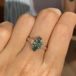 2.5ct Teal Marquise Moissanite Ring | Low Profile V Prong Daily Wear - Image 10