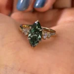 2.5ct Teal Marquise Moissanite Ring | Low Profile V Prong Daily Wear - Image 11