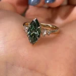2.5ct Teal Marquise Moissanite Ring | Low Profile V Prong Daily Wear - Image 12