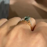 2.5ct Teal Marquise Moissanite Ring | Low Profile V Prong Daily Wear - Image 9