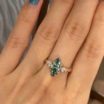 2.5ct Teal Marquise Moissanite Ring | Low Profile V Prong Daily Wear - Image 7