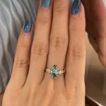 2.5ct Teal Marquise Moissanite Ring | Low Profile V Prong Daily Wear - Image 5
