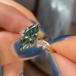 2.5ct Teal Marquise Moissanite Ring | Low Profile V Prong Daily Wear - Image 13