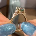 2.5ct Teal Marquise Moissanite Ring | Low Profile V Prong Daily Wear - Image 14