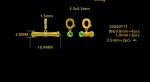 2.5mm Cabochon Cut T-Bar Pendant - 10K / 14K / 18K Gold (Yellow / White / Rose) lab gemstone/lab diamond - Image 3