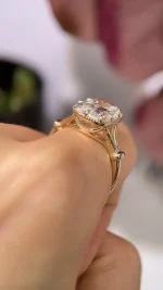 5ct Elongated Cushion Ring | Low Profile Vintage Solitaire - Image 4