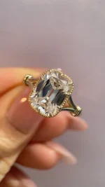 5ct Elongated Cushion Ring | Low Profile Vintage Solitaire - Image 7