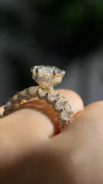 5ct Marquise Moissanite Bridal Set | Flush Fit Pavé Eternity Rings - Image 5