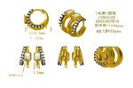 Black Rhodium Double Huggie Earrings - 10K / 14K / 18K Gold (Yellow / White / Rose) lab diamond/moissanite/color gemstones - Image 3