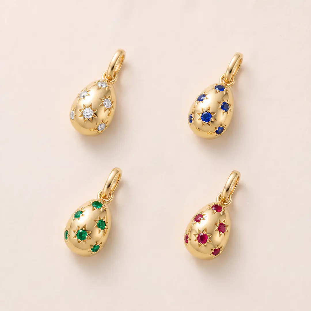 Egg Pendant - 10K 14K 18K Gold (Yellow White Rose) lab diamondlab gemstone (1) Egg Pendant - 10K / 14K / 18K Gold (Yellow / White / Rose) lab diamond/lab gemstone - Image 1