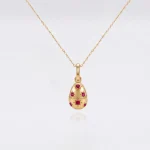 Egg Pendant - 10K / 14K / 18K Gold (Yellow / White / Rose) lab diamond/lab gemstone - Image 5