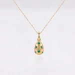 Egg Pendant - 10K / 14K / 18K Gold (Yellow / White / Rose) lab diamond/lab gemstone - Image 4