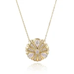 Flat-Back Floral Medallion Moissanite Pendant | Non-Flipping Everyday Charm
