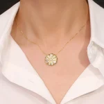 Flat-Back Floral Medallion Moissanite Pendant | Non-Flipping Everyday Charm - Image 5