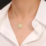 Flat-Back Floral Medallion Moissanite Pendant | Non-Flipping Everyday Charm - Image 6